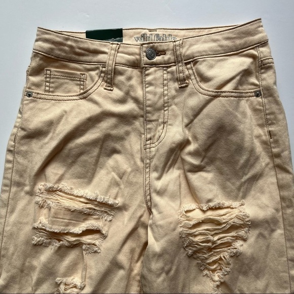 Wild Fable Cream Distressed High Rise Skater Jeans Sz 2 - Picture 6 of 8